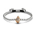 île | Or rose 18 carats et argent | Bracelet Charmballa en macramé avec coquille de conque en cristal